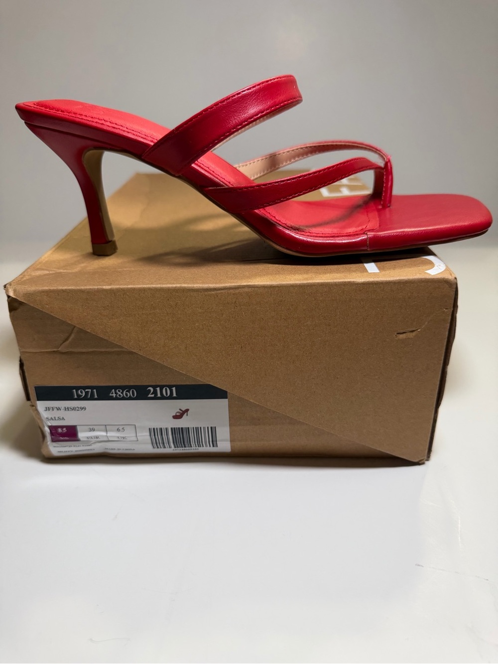 JustFab Luna Red Strappy Heeled Sandal  Size 8.5